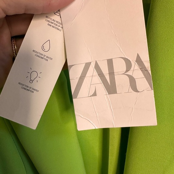 NWT ZARA lime green long blazer dress Y2K neon blogger - Picture 5 of 8